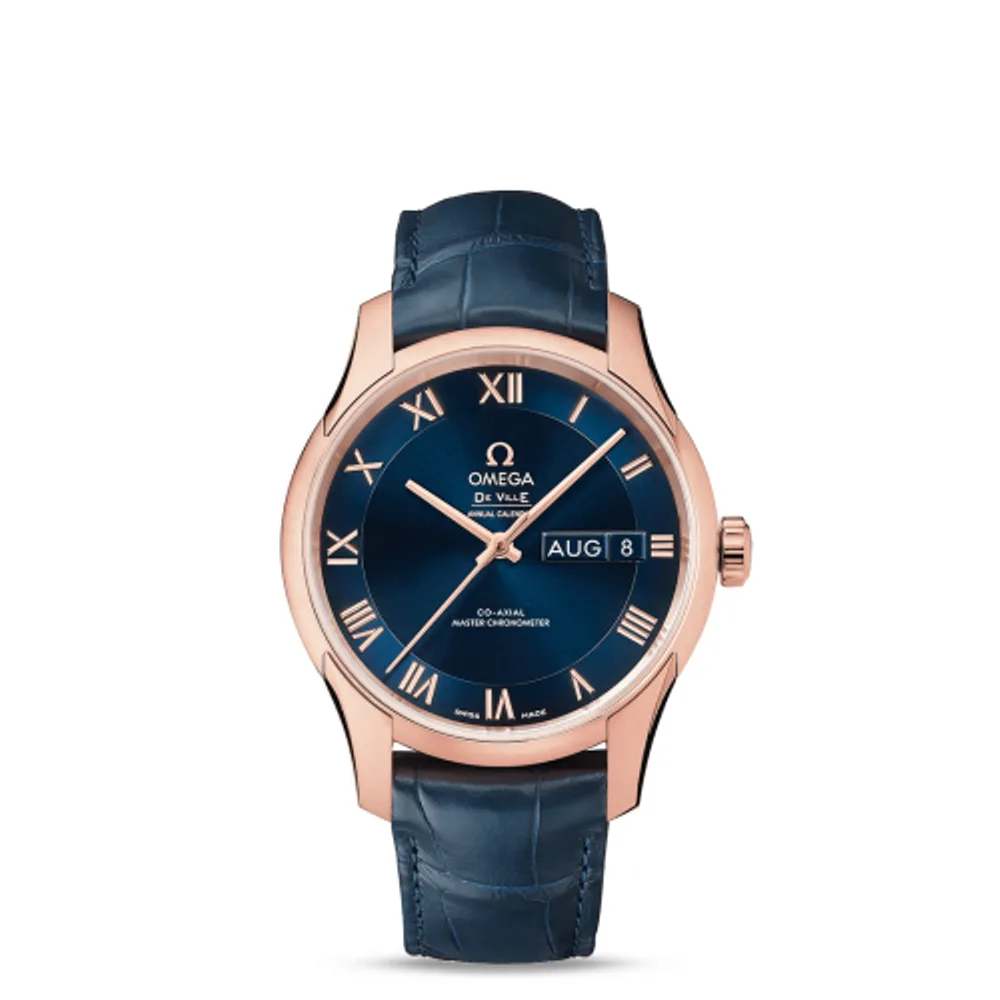 Omega De Ville Hour Vision Master Chronometer Annual Calendar Sedna Gold / Blue