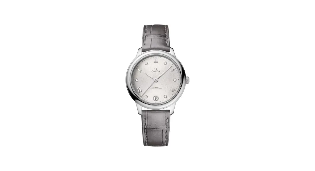 Omega De Ville Prestige 34 mm, steel on leather strap