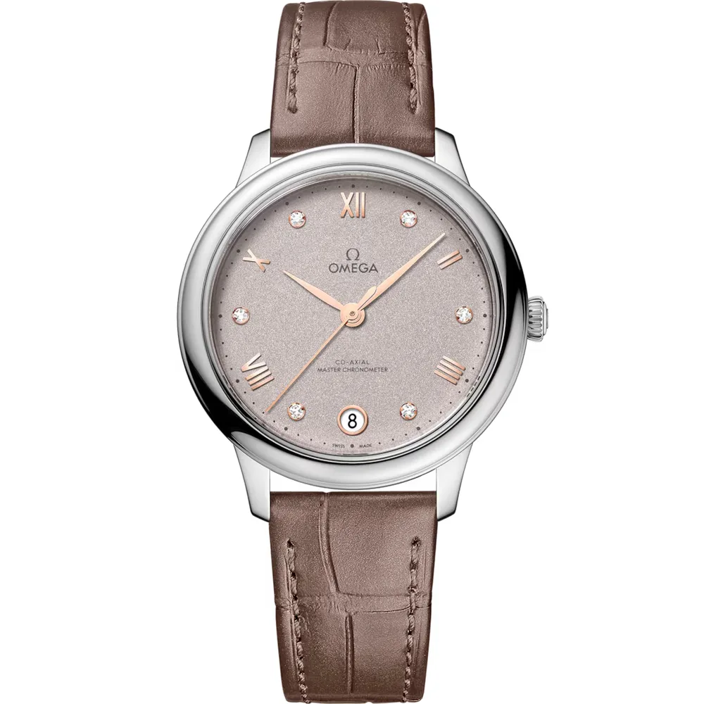 Omega De Ville Prestige 34 mm, steel on leather strap