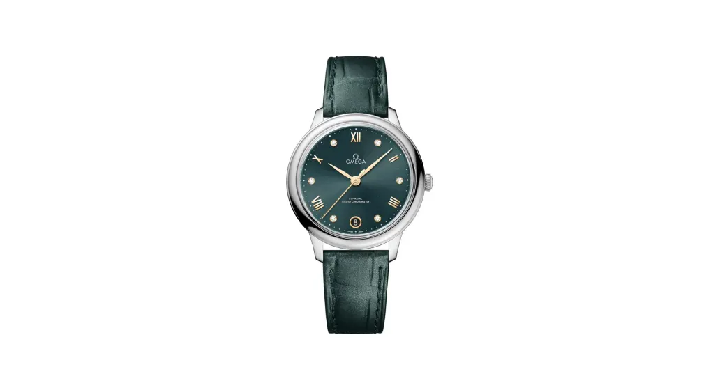 Omega De Ville Prestige 34 mm, steel on leather strap