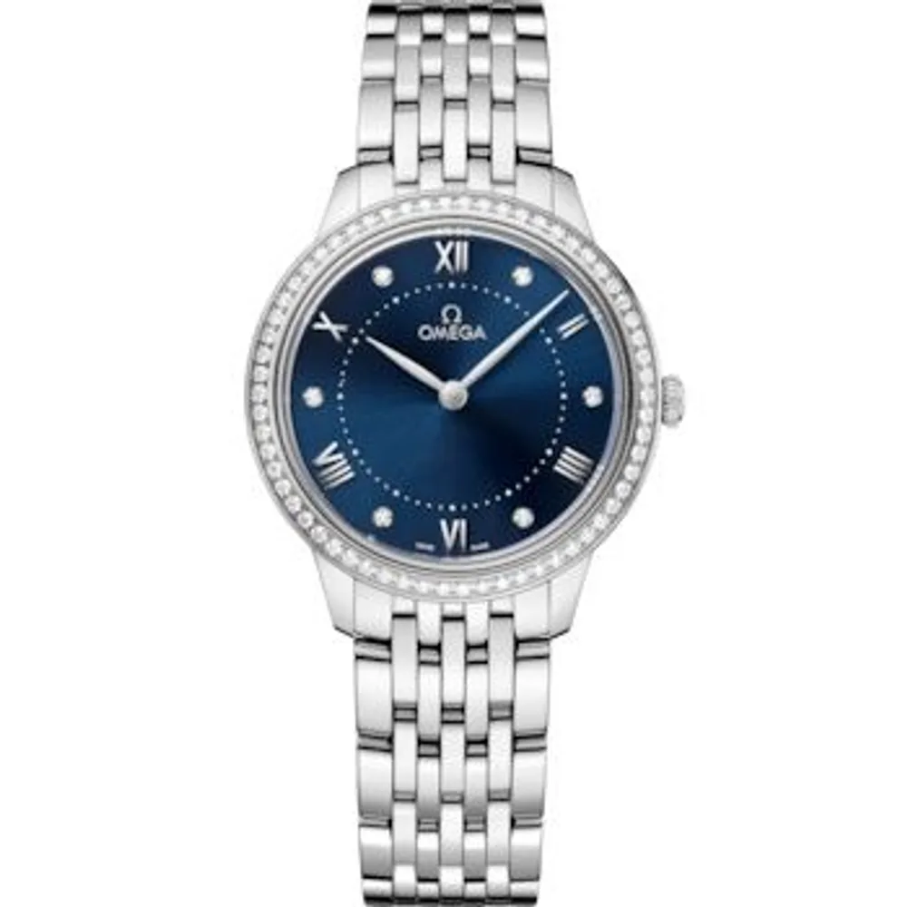 Omega De Ville Quartz 30 Stainless Steel - Diamond / Blue / Bracelet