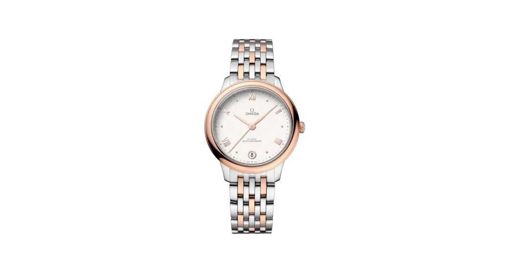 Omega De Ville Prestige 34 mm, steel ‑ Sedna™ gold on steel ‑ Sedna™ gold