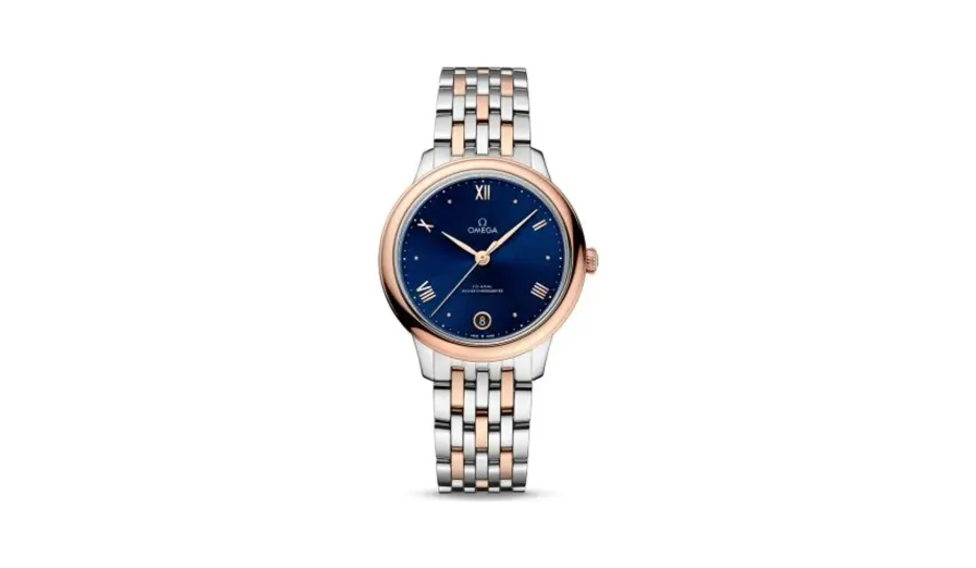 Omega De Ville Master Chronometer 34 Stainless Steel - Sedna Gold / Blue / Bracelet