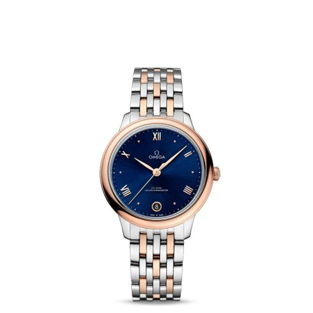 Omega De Ville Master Chronometer 34 Stainless Steel - Sedna Gold / Blue / Bracelet