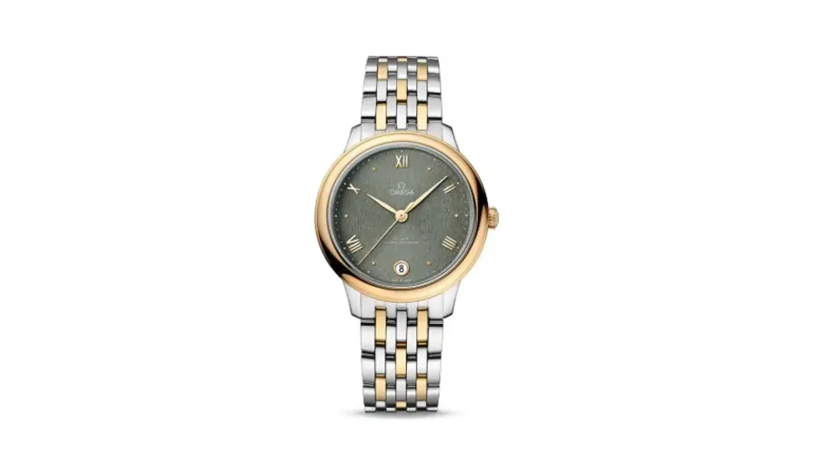 Omega De Ville Master Chronometer 34 Stainless Steel - Yellow Gold / Green / Bracelet