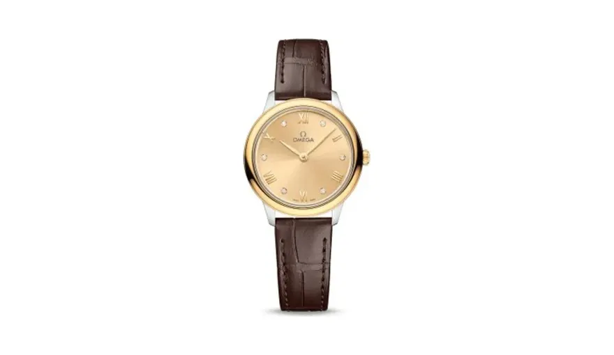 Omega De Ville Quartz 27.5 Stainless Steel - Yellow Gold / Champagne - Diamond