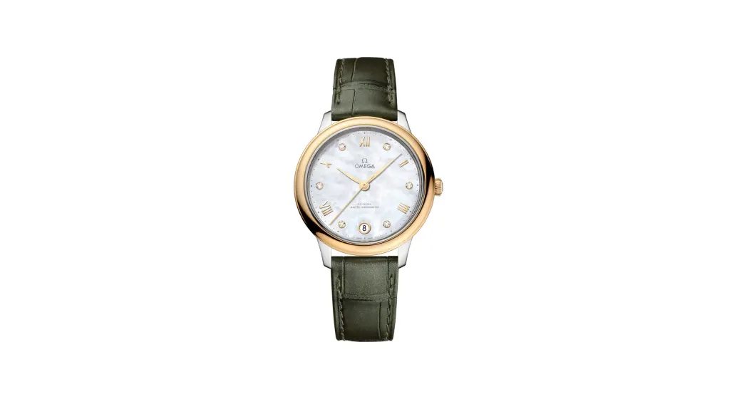 Omega De Ville Prestige 34 mm, steel - yellow gold on leather strap