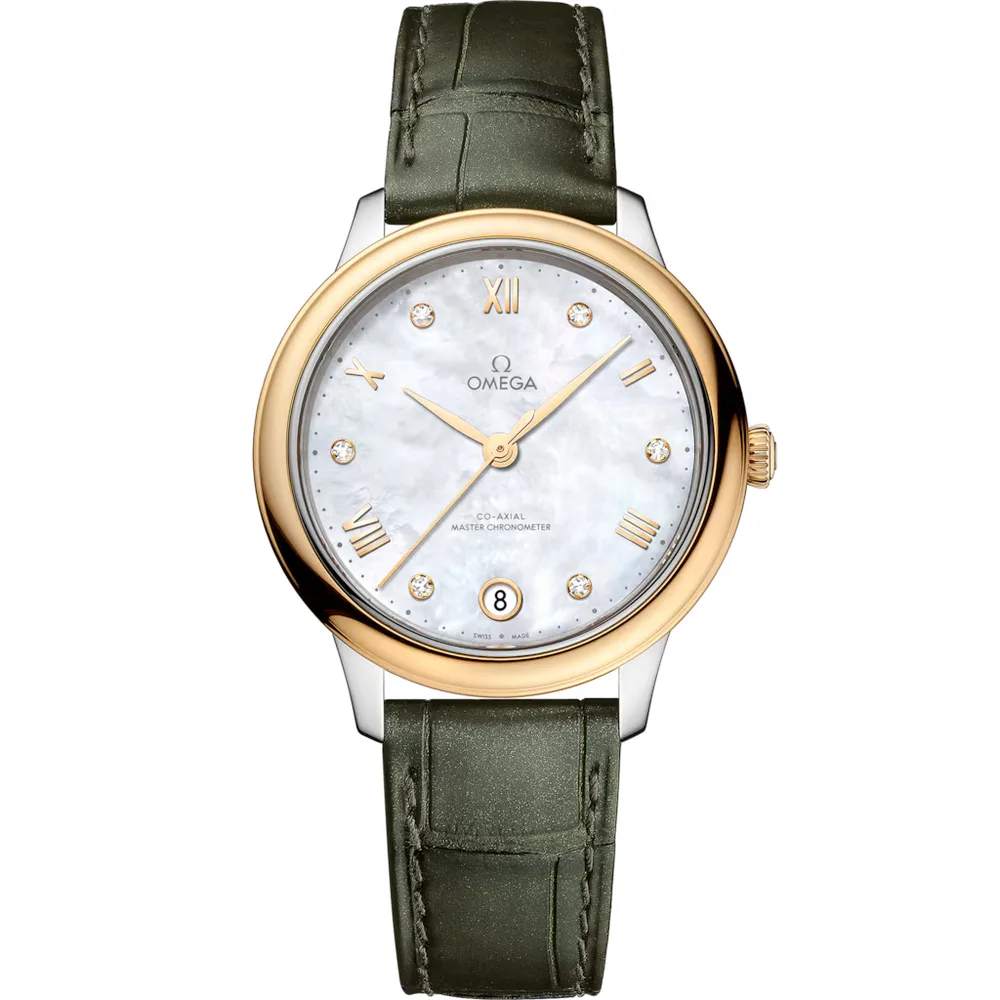 Omega De Ville Prestige 34 mm, steel - yellow gold on leather strap