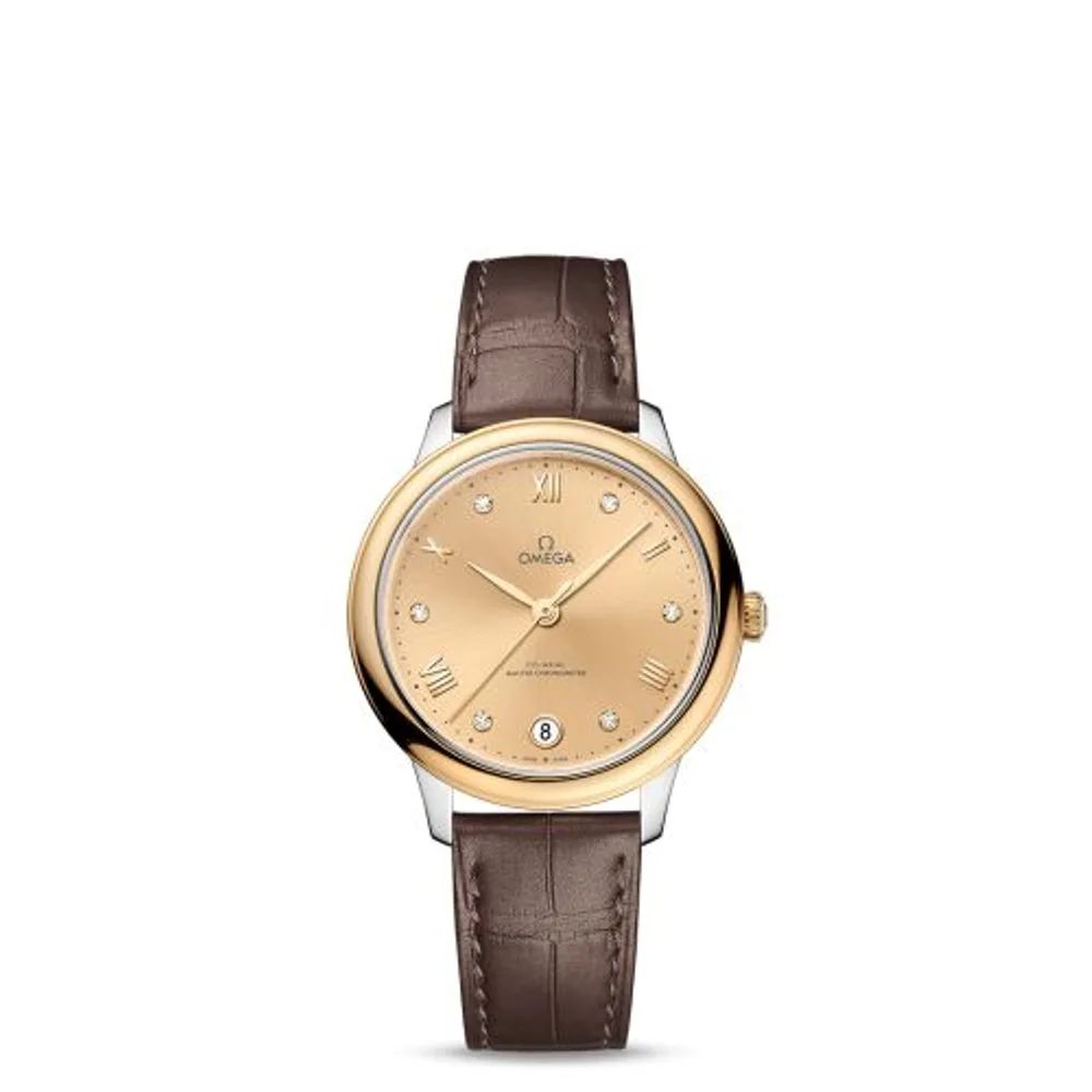 Omega De Ville Master Chronometer 34 Stainless Steel - Yellow Gold / Champagne - Diamond