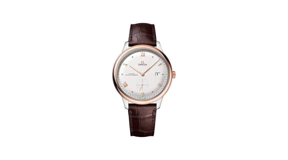 Omega De Ville Prestige 41 mm, steel - Sedna™ gold on leather strap