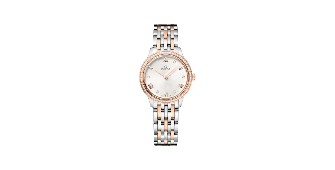 Omega De Ville Prestige 27.5 mm, steel ‑ Sedna™ gold on steel ‑ Sedna™ gold
