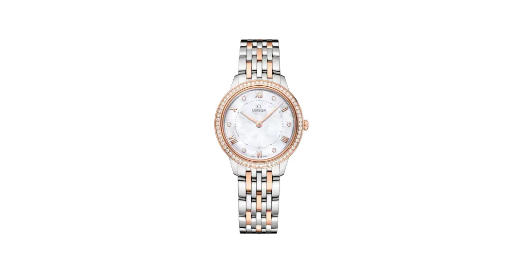 Omega De Ville Prestige 30 mm, steel ‑ Sedna™ gold on steel ‑ Sedna™ gold