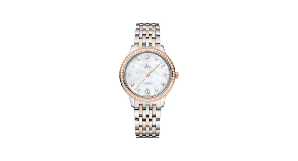 Omega De Ville Master Chronometer 34 Stainless Steel - Sedna Gold - Diamond / MOP / Bracelet