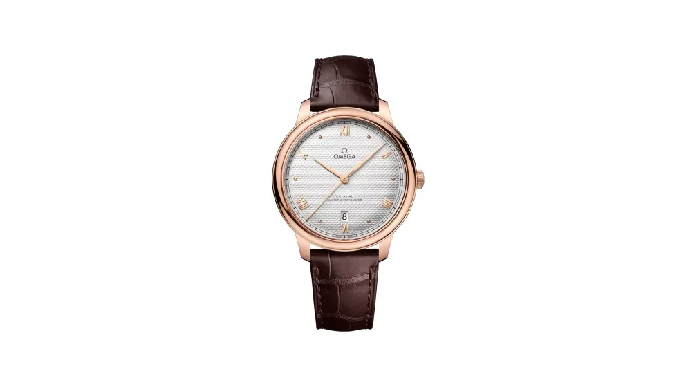Omega De Ville Prestige 40 mm, Sedna™ gold on leather strap