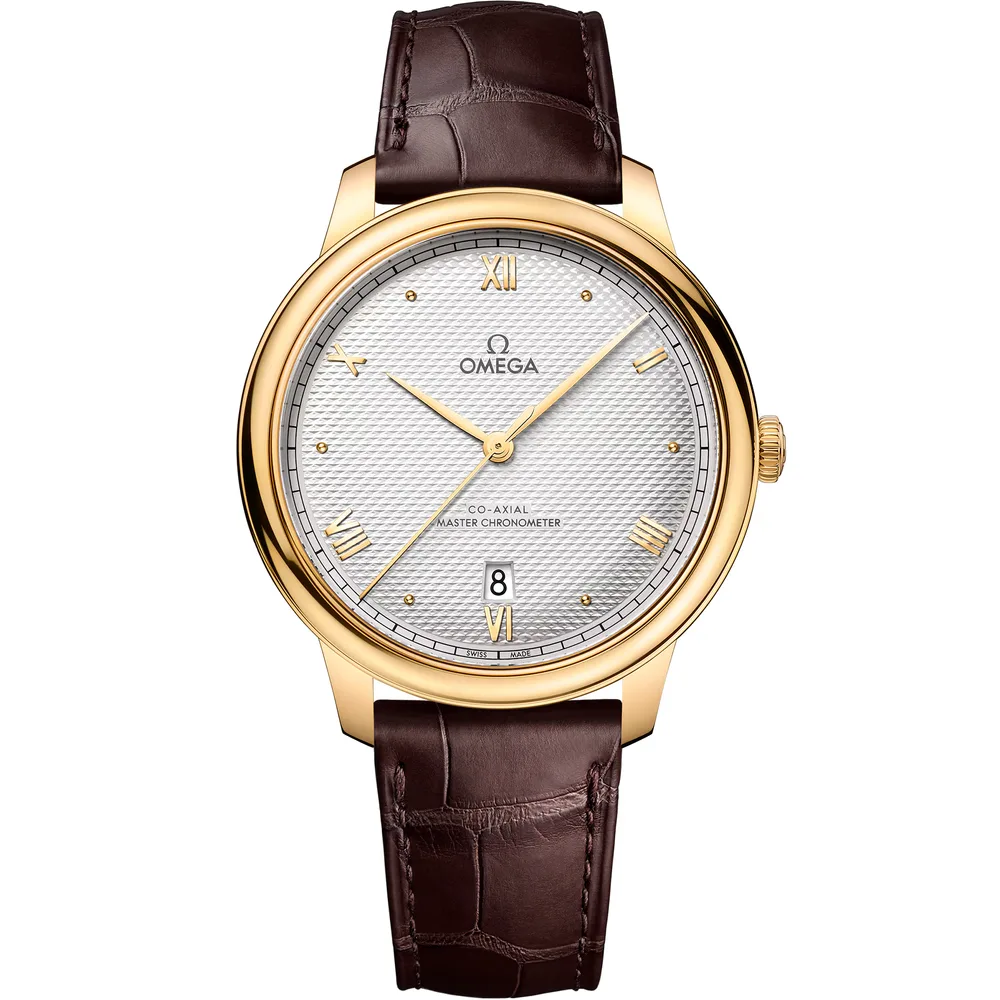 Omega De Ville Prestige 40 mm, yellow gold on leather strap