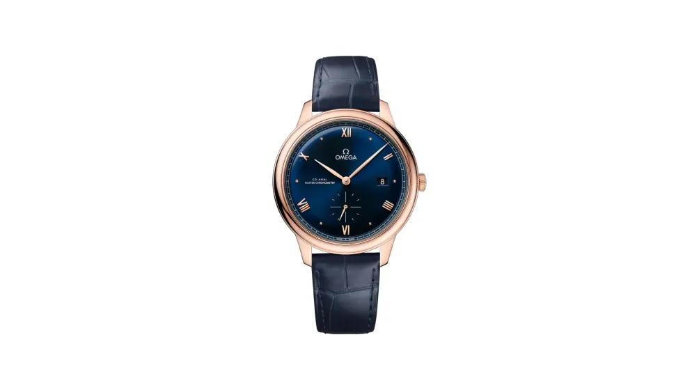 Omega De Ville Prestige 41 mm, Sedna™ gold on leather strap