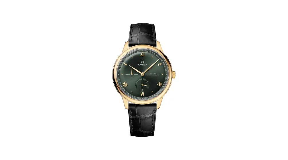Omega De Ville Prestige 41 mm, yellow gold on leather strap