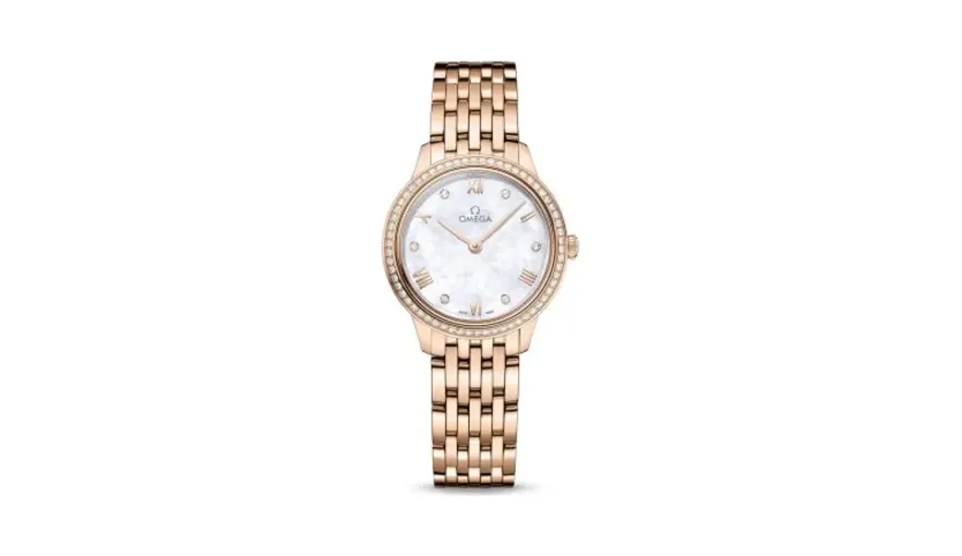 Omega De Ville Quartz 27.5 Sedna Gold - Diamond / MOP - Diamond / Bracelet