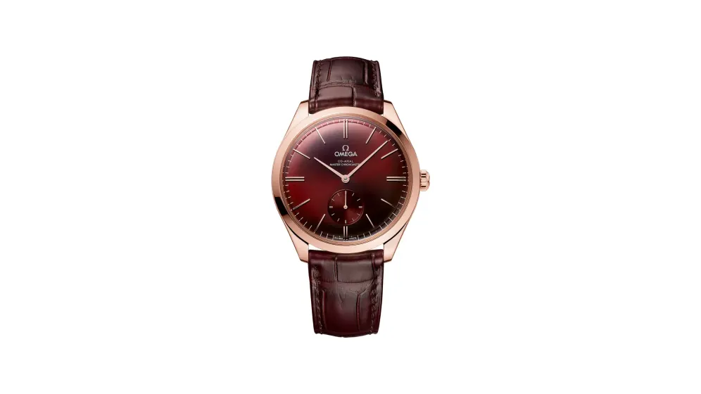Omega De Ville Trésor 40 mm, Sedna™ gold on leather strap