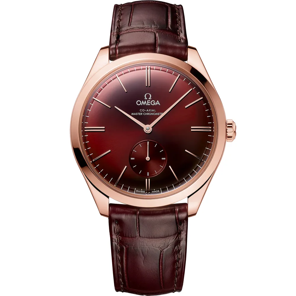 Omega De Ville Trésor 40 mm, Sedna™ gold on leather strap