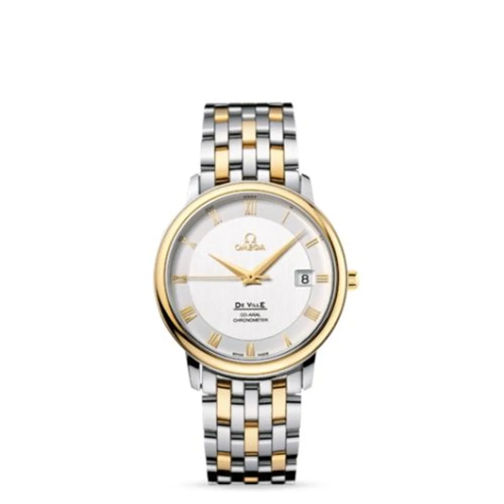 Omega De Ville Prestige Co-Axial 36.5 Stainless Steel / Yellow Gold / Silver / Bracelet