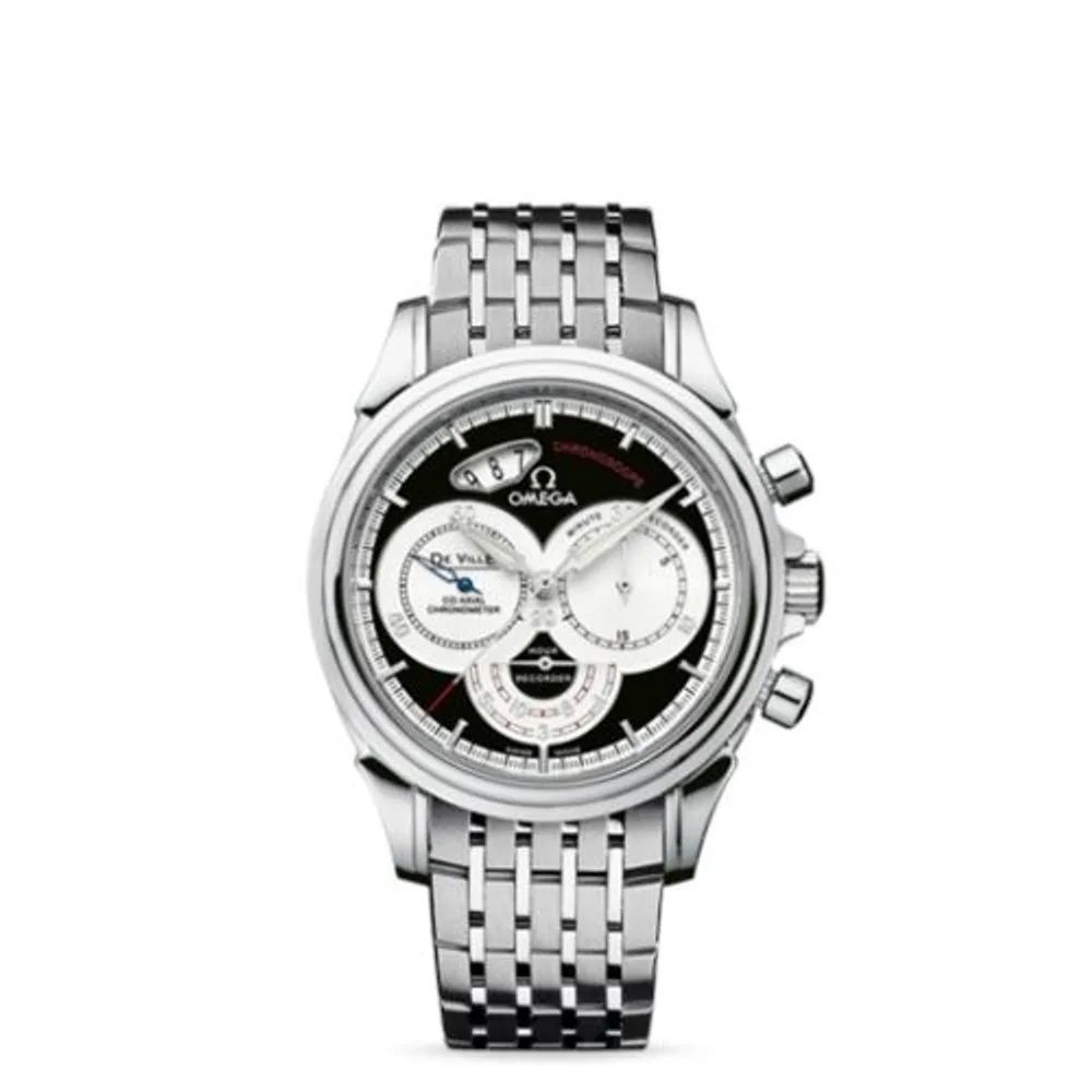 Omega De Ville Co-Axial 41 Chronoscope Stainless Steel / Bracelet / Black