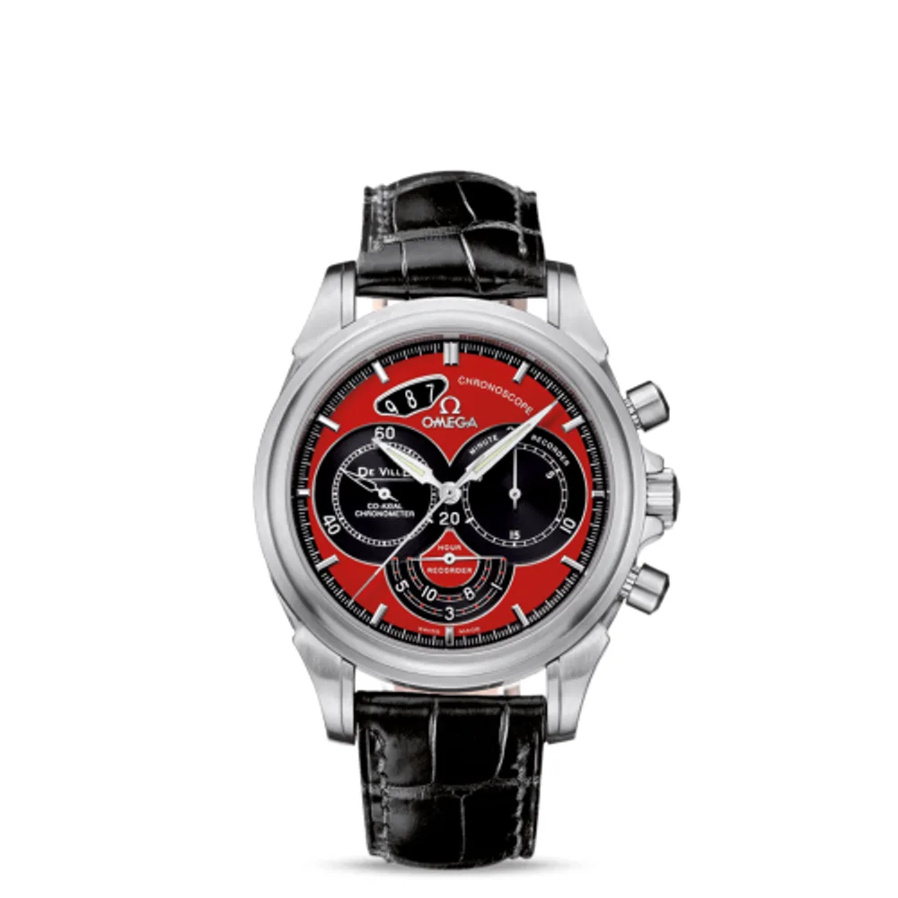 Omega De Ville Co-Axial 41 Chronoscope Stainless Steel / Red