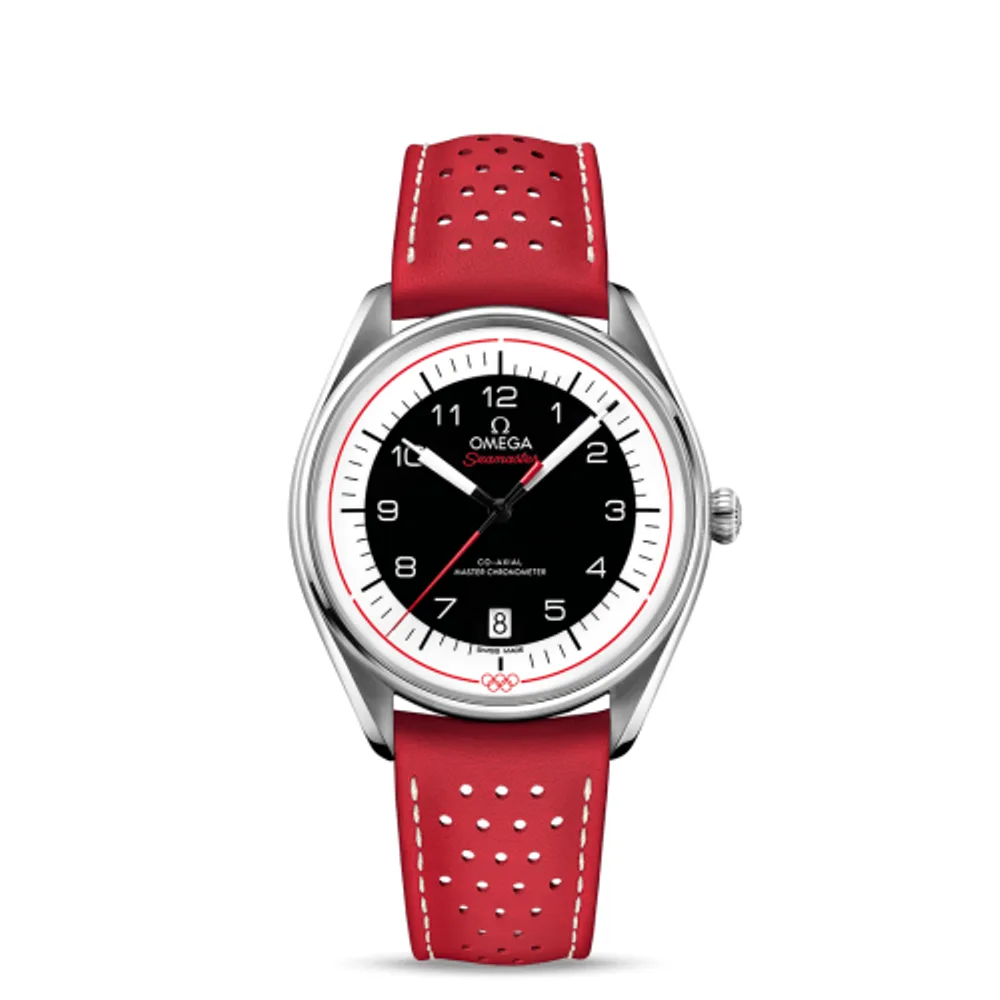 Omega Seamaster Master Co-Axial 39.5 Olympic Timekeeper Stainless Steel / Black / Red