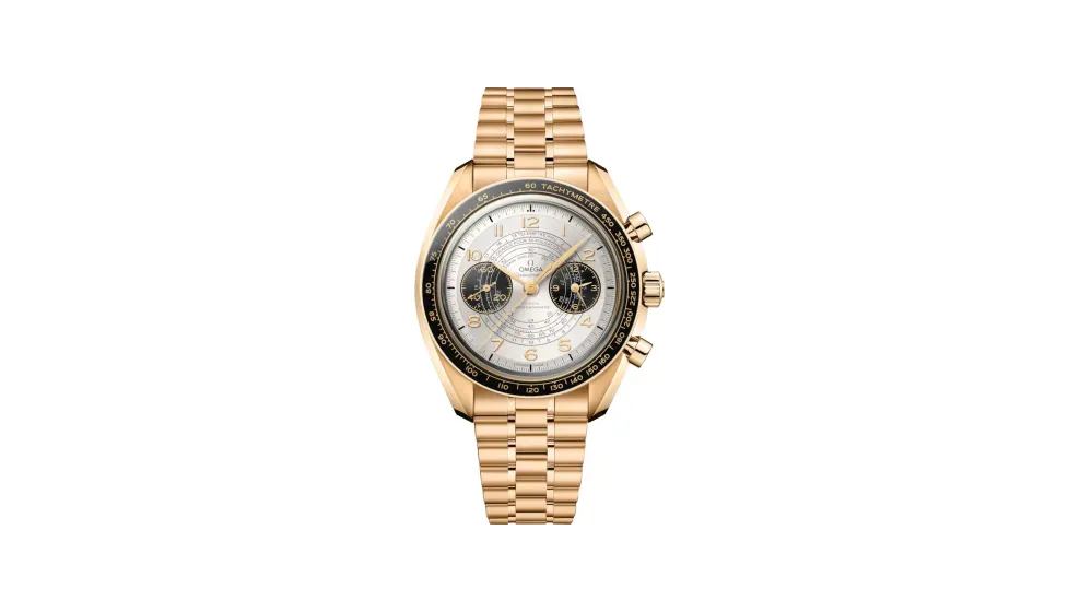 Omega Paris 2024 Speedmaster Chronoscope 43 mm, Moonshine™ gold on Moonshine™ gold