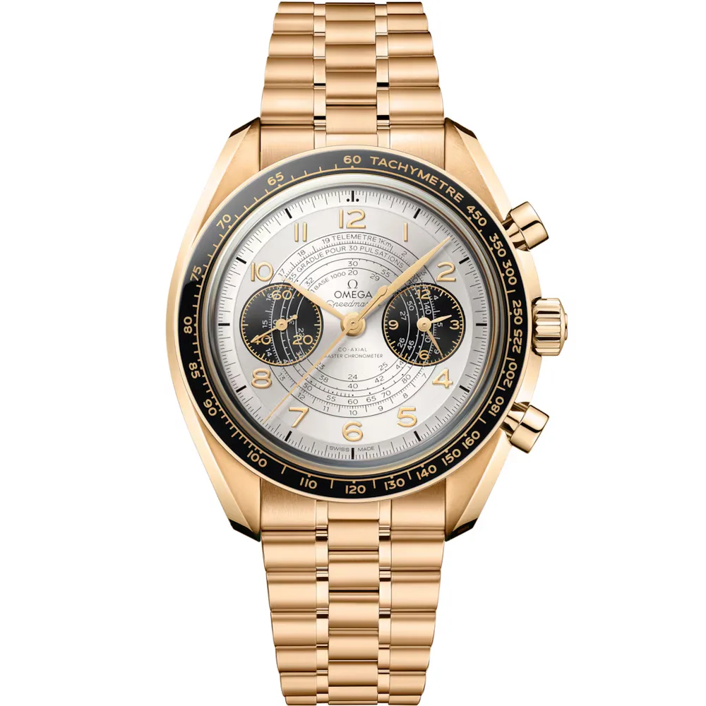 Omega Paris 2024 Speedmaster Chronoscope 43 mm, Moonshine™ gold on Moonshine™ gold