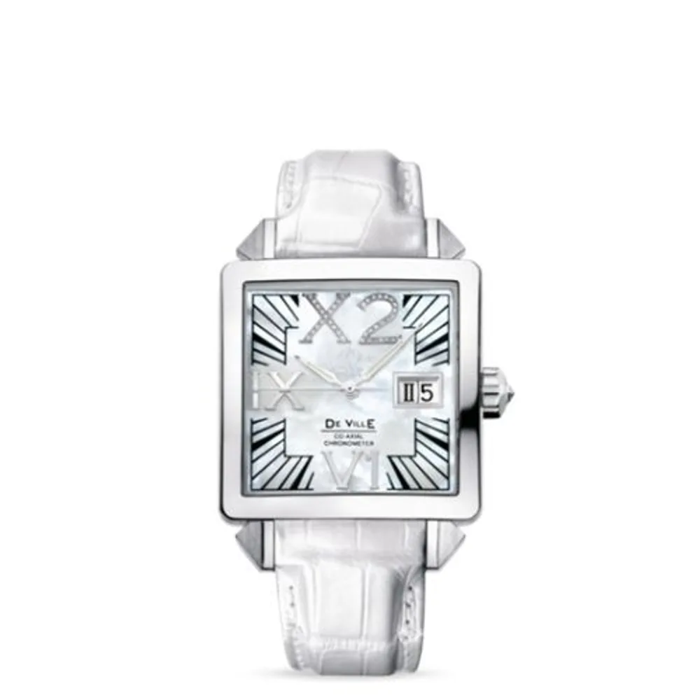 Omega De Ville X2 Co-Axial 35 Big Date White Gold / MOP / White