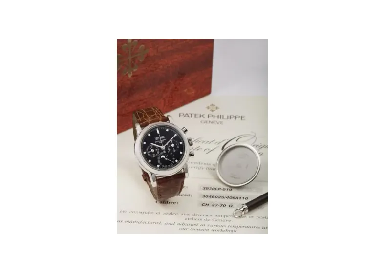 Patek Philippe Grand Complications Perpetual Calendar Chronograph 3970 Platinum / Black Diamond