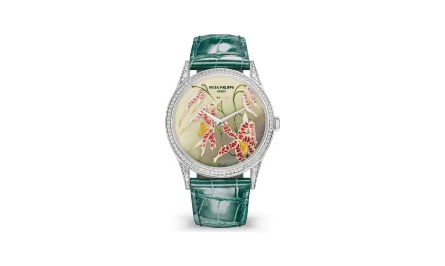 Patek Philippe Calatrava 5077 White Gold / Diamond / Orchids