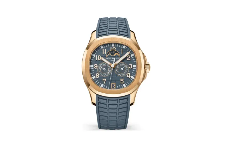 Patek Philippe Aquanaut, Rose gold, Blue-grey dial