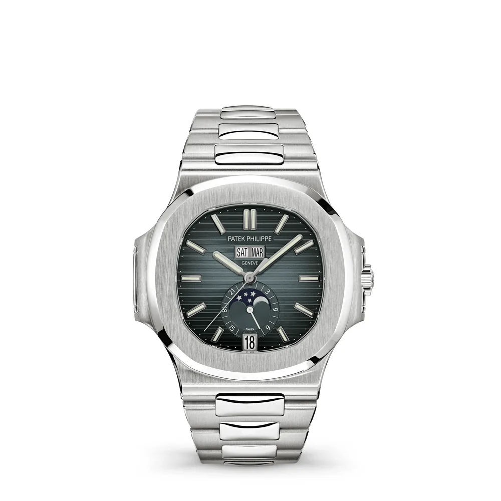 Patek Philippe Nautilus, Steel, Blue-grey dial