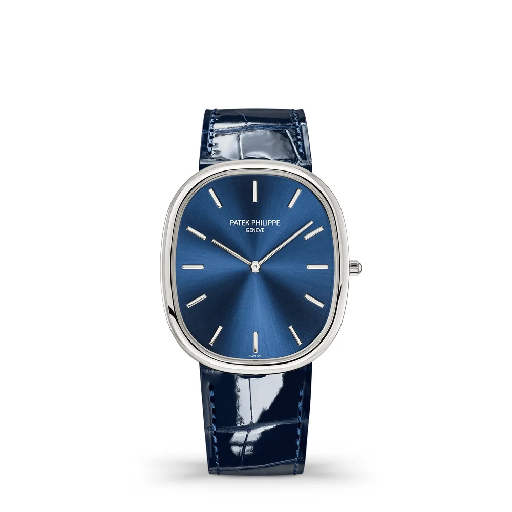 Patek Philippe Golden Ellipse, Platinum, Blue dial