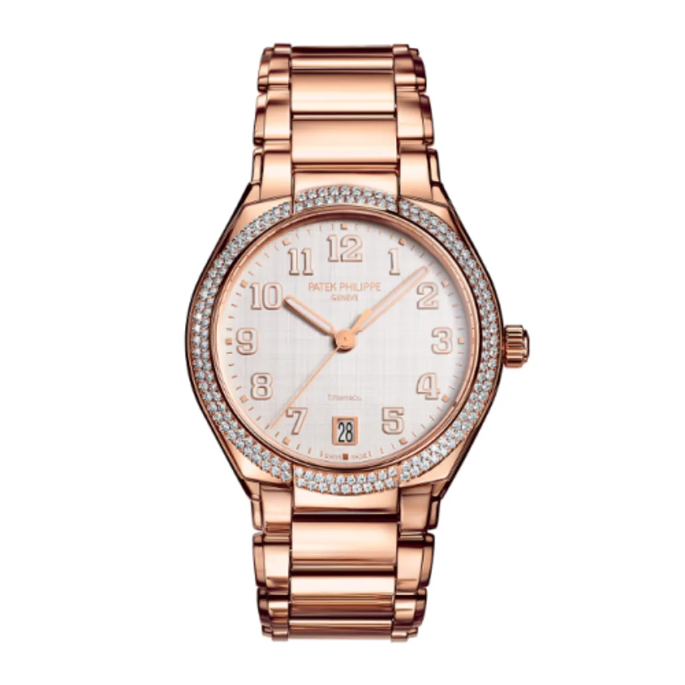 Patek Philippe Twenty~4 Twenty-4 Automatic Tiffany Rose Gold / Diamond / Shantung Silk