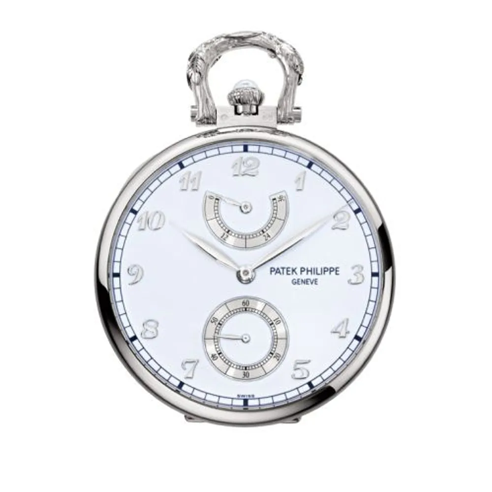 Patek Philippe Pocket Watch Lepine Power Reserve White Gold / Winter Owl