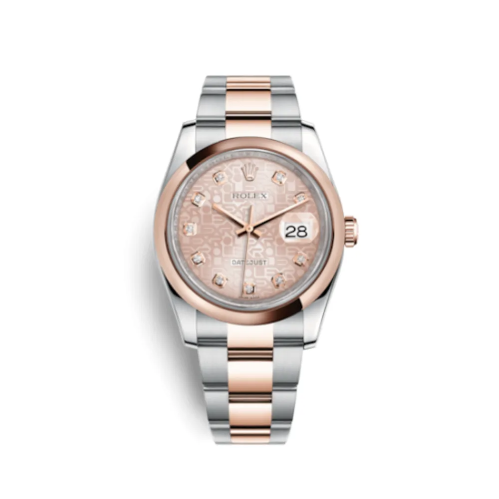 Rolex Datejust 36 Rolesor Everose Domed / Oyster / Pink Computer Diamonds