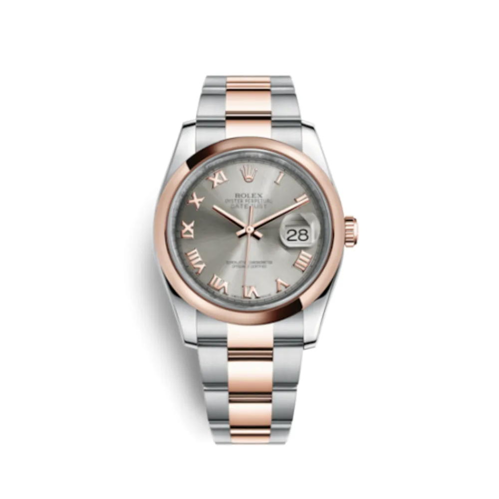 Rolex Datejust 36 Rolesor Everose Domed / Oyster / Steel Roman