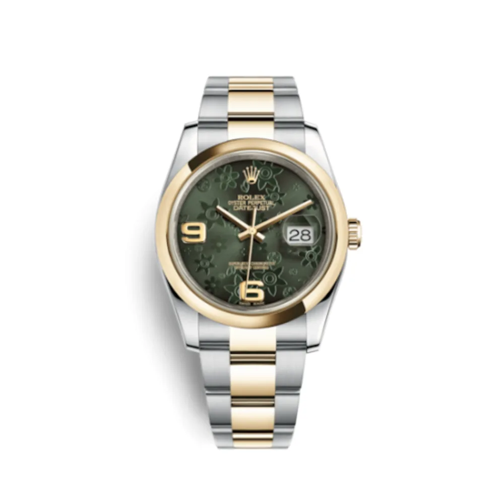Rolex Datejust 36 Rolesor Yellow Domed / Oyster / Green Floral