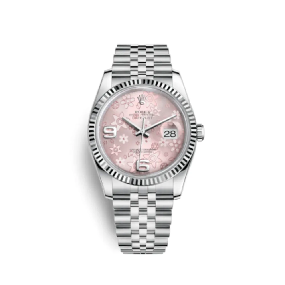 Rolex Datejust 36 Stainless Steel Fluted / Jubilee / Pink Floral