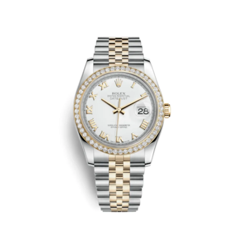 Rolex Datejust 36 Rolesor Yellow Diamond / Jubilee / White Roman