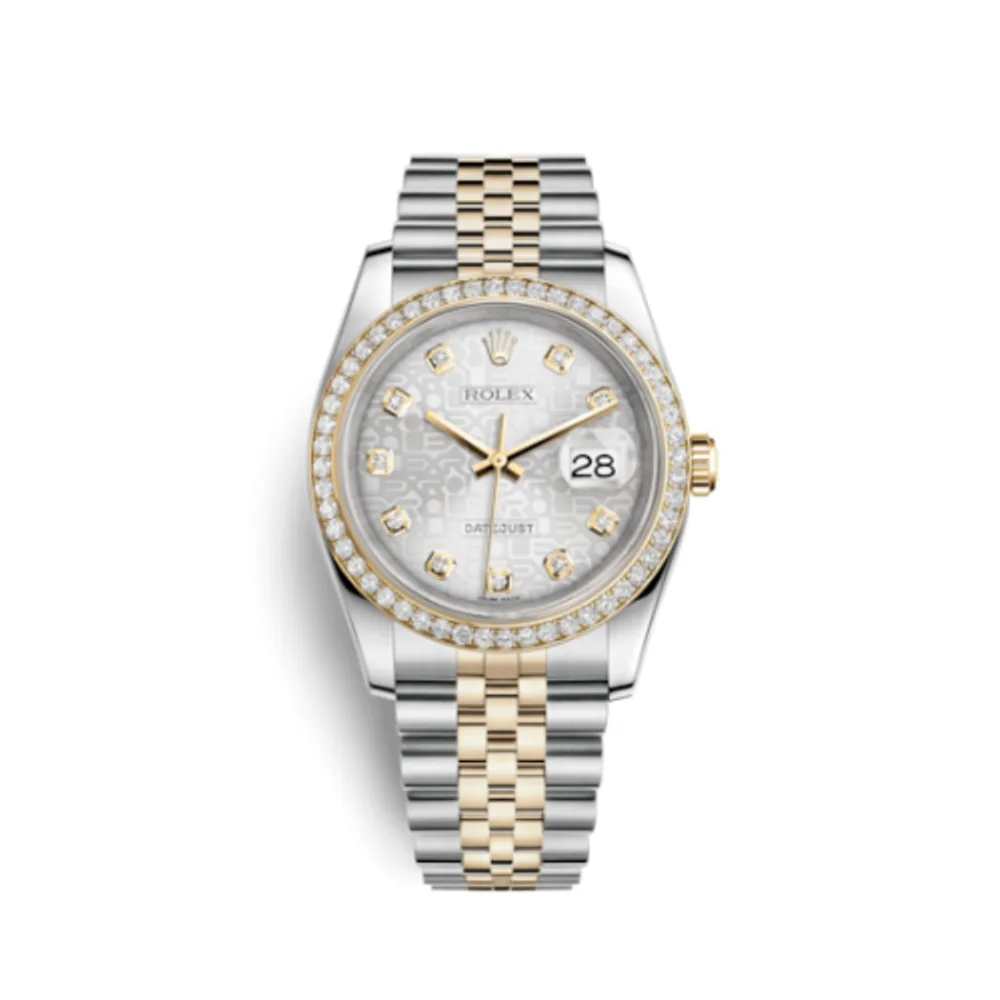 Rolex Datejust 36 Rolesor Yellow Diamond / Jubilee / Silver Computer