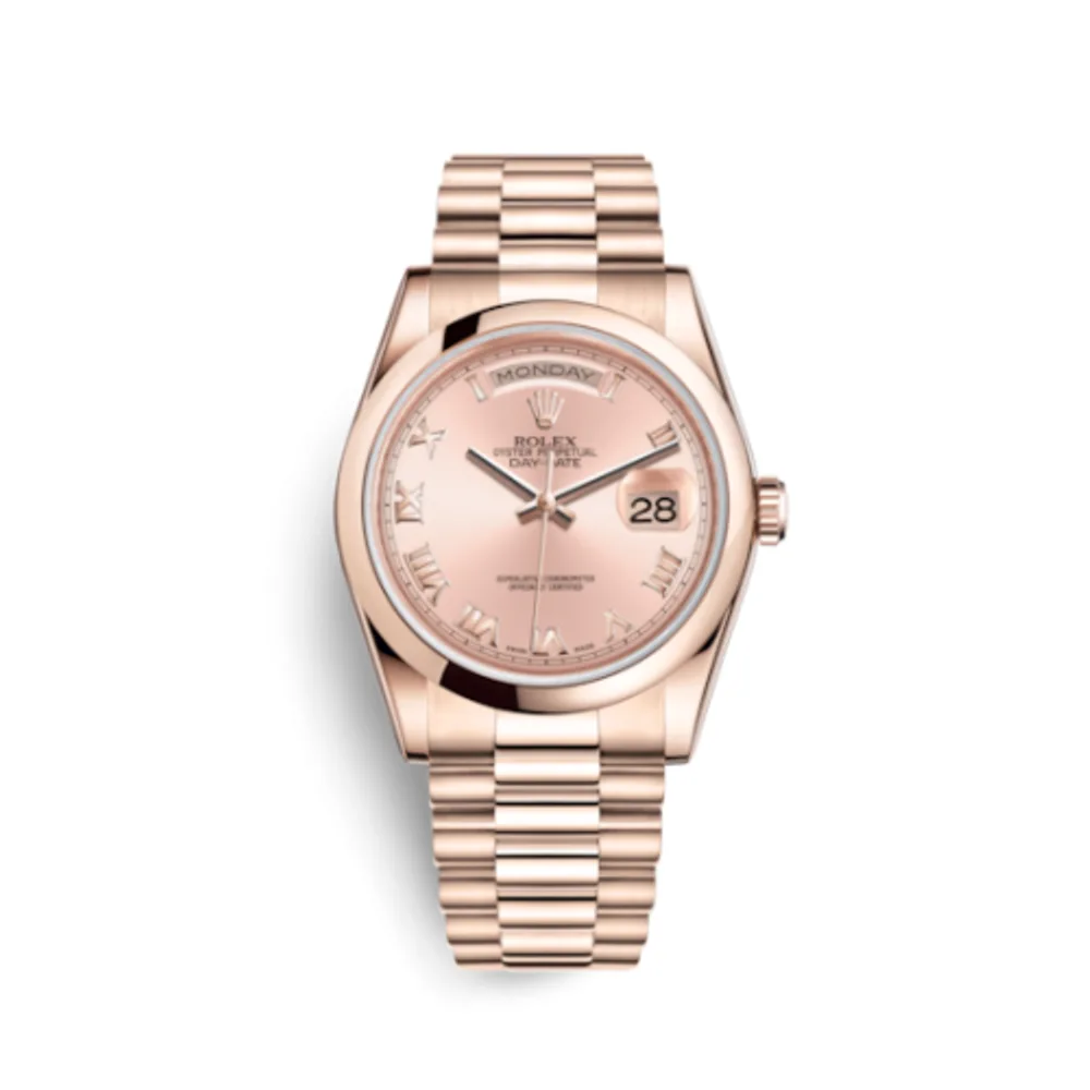 Rolex Day-Date 36 Everose Domed / President / Pink Roman