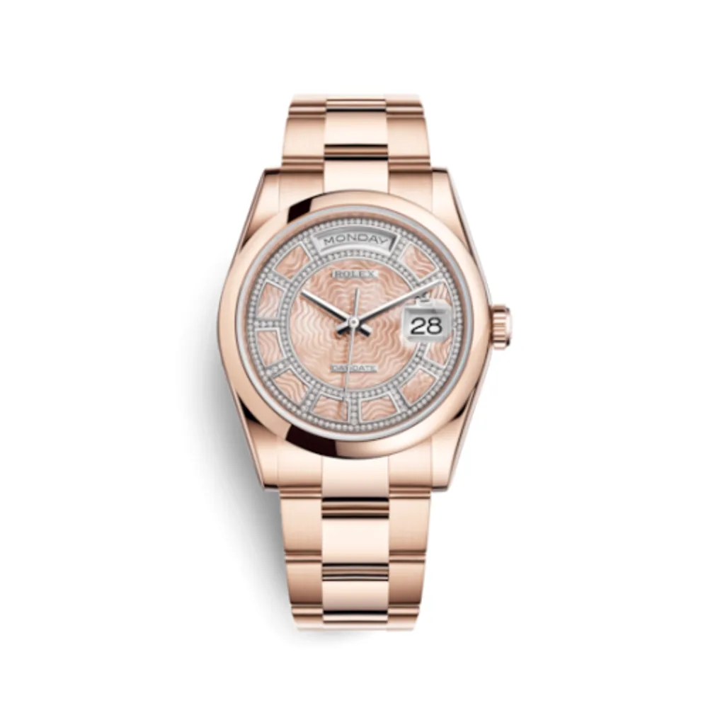 Rolex Day-Date 36 Everose Domed / President / Pink MOP Carousel