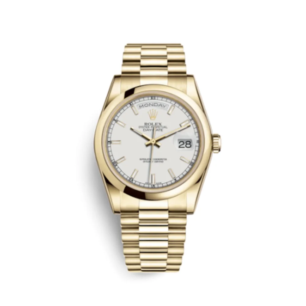 Rolex Day-Date 36 Yellow Gold Domed / President / White