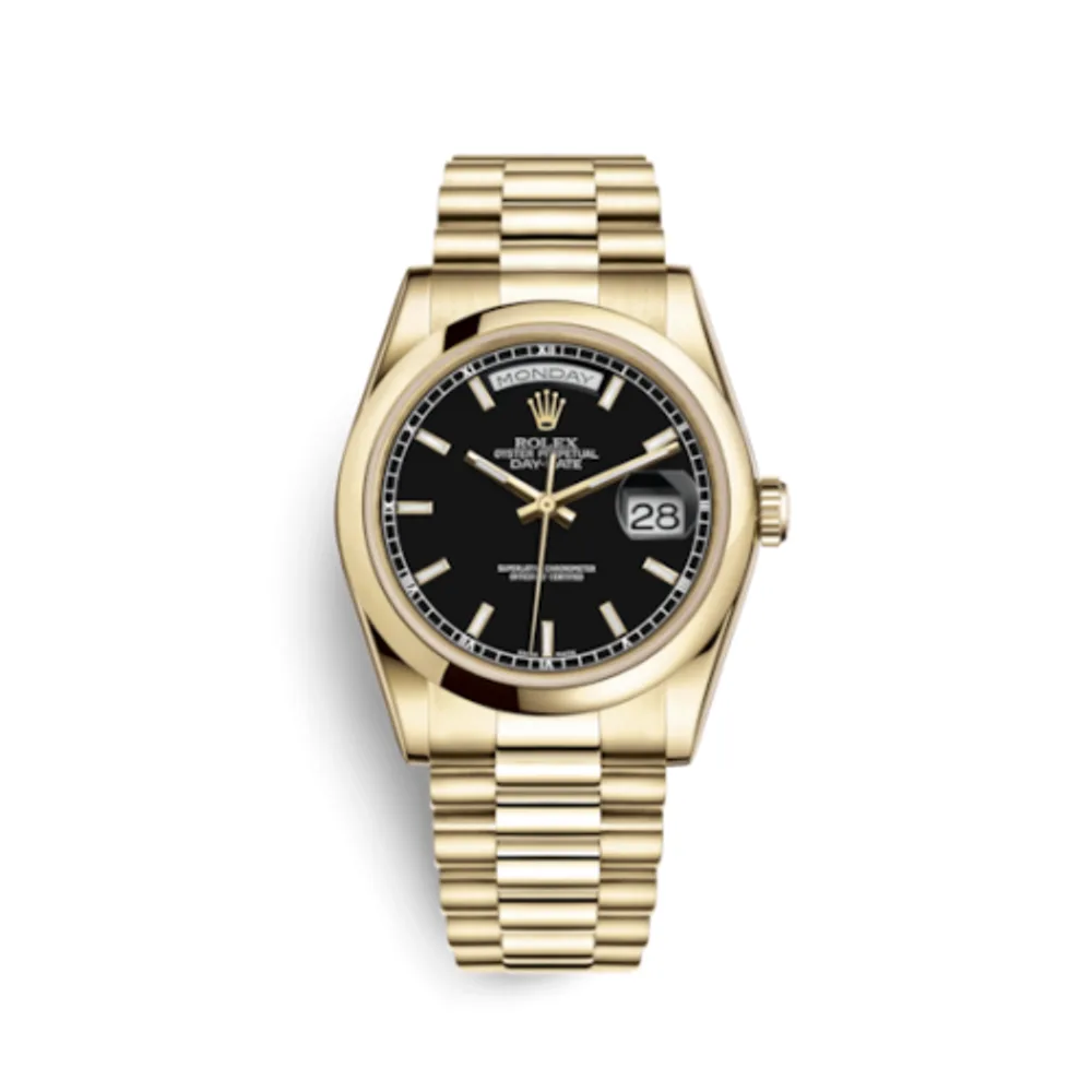 Rolex Day-Date 36 Yellow Gold Domed / President / Black