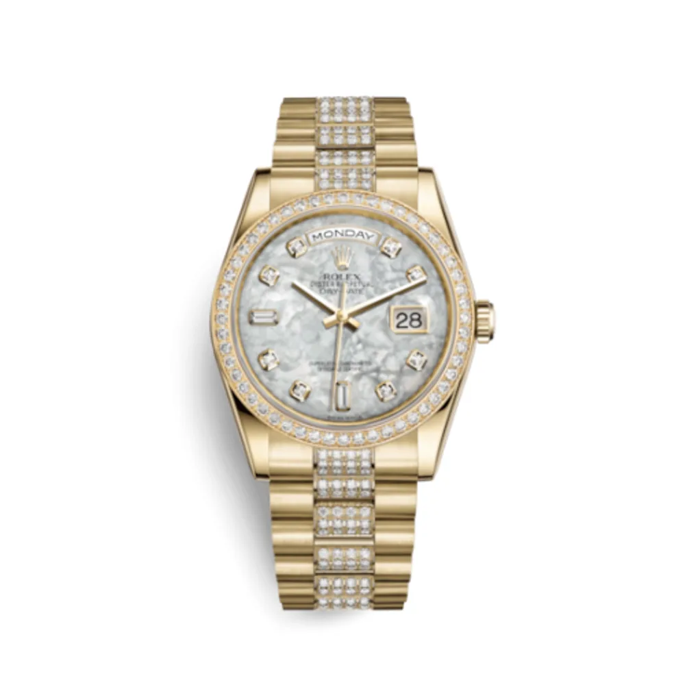 Rolex Day-Date 36 Yellow Gold Diamonds / President Diamonds / MOP