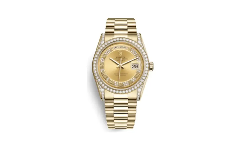 Rolex Day-Date 36 Yellow Gold Diamonds / President / Champagne Diamond